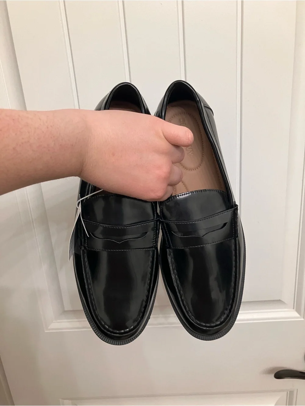 Old Navy Black Glossy Penny Loafers for Men